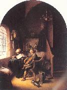 DOU, Gerrit An Interior with Young Violinist oil painting artist